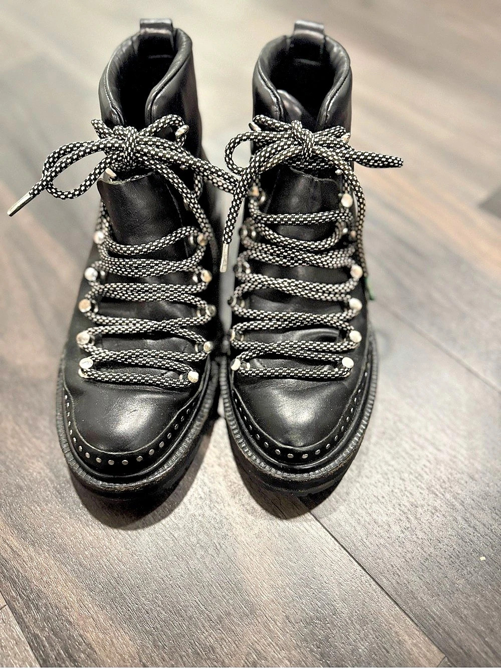 Rag&bone Black Lace-Up Combat Boots